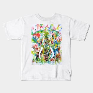 ELEPHANT - watercolor portrait .1 Kids T-Shirt